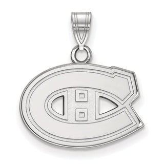 10k White Gold NHL LogoArt Montreal Canadiens Small Pendant