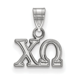 Sterling Silver Rhodium-plated LogoArt Chi Omega Sorority Greek Letters Small Pendant