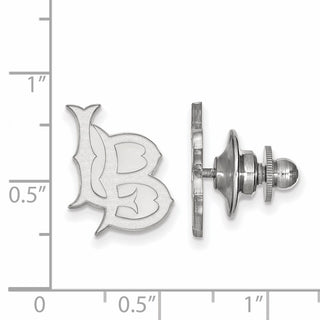 Sterling Silver Rhodium-plated LogoArt California State University Long Beach L-B Lapel Pin