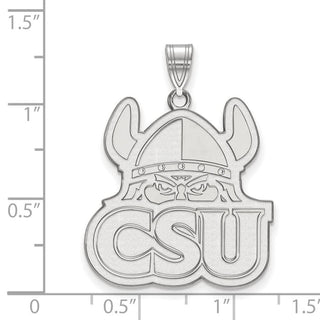 10k White Gold LogoArt Cleveland State University Extra Large Pendant