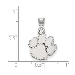 10k White Gold LogoArt Clemson University Tiger Paw Small Pendant