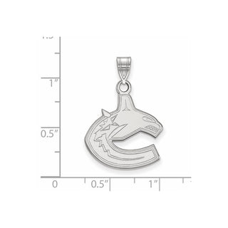 14k White Gold NHL LogoArt Vancouver Canucks Large Pendant