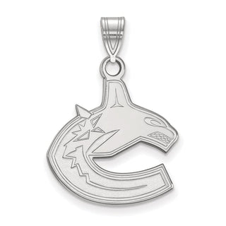 10k White Gold NHL LogoArt Vancouver Canucks Large Pendant