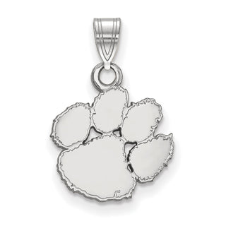 10k White Gold LogoArt Clemson University Tiger Paw Small Pendant