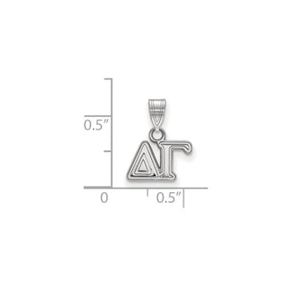Sterling Silver Rhodium-plated LogoArt Delta Gamma Sorority Greek Letters Small Pendant
