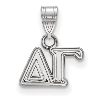 Sterling Silver Rhodium-plated LogoArt Delta Gamma Sorority Greek Letters Small Pendant
