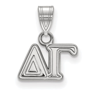 Sterling Silver Rhodium-plated LogoArt Delta Gamma Sorority Greek Letters Small Pendant