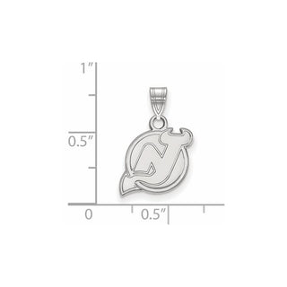 14k White Gold NHL LogoArt New Jersey Devils Small Pendant