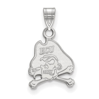 14k White Gold LogoArt East Carolina University Pirate Small Pendant 4W002ECU