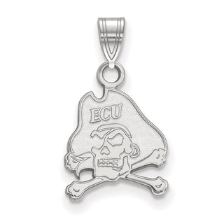 14k White Gold LogoArt East Carolina University Pirate Small Pendant 4W002ECU