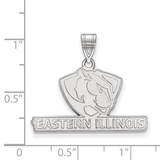 10k White Gold LogoArt Eastern Illinois University Medium Pendant