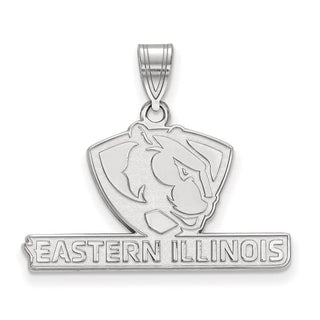 10k White Gold LogoArt Eastern Illinois University Medium Pendant
