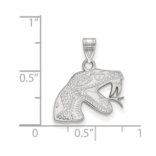 10k White Gold LogoArt Florida A and M University Rattler Small Pendant
