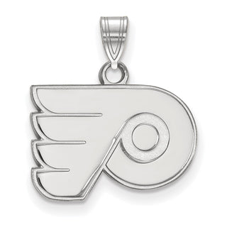 Sterling Silver Rhodium-plated NHL LogoArt Philadelphia Flyers Small Pendant