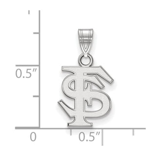 10k White Gold LogoArt Florida State University F-S Small Pendant