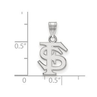 10k White Gold LogoArt Florida State University F-S Small Pendant
