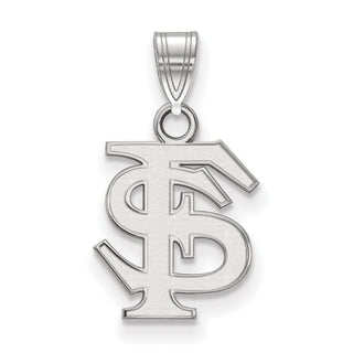 14k White Gold LogoArt Florida State University F-S Small Pendant