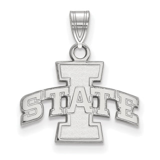 Sterling Silver Rhodium-plated LogoArt Iowa State University Small Pendant