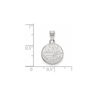Sterling Silver Rhodium-plated NHL LogoArt New York Islanders Small Pendant