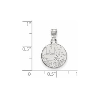Sterling Silver Rhodium-plated NHL LogoArt New York Islanders Small Pendant