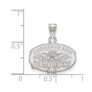 Sterling Silver Rhodium-plated LogoArt Jacksonville State University Small Pendant