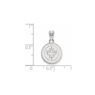 14k White Gold NHL LogoArt Winnipeg Jets Small Pendant