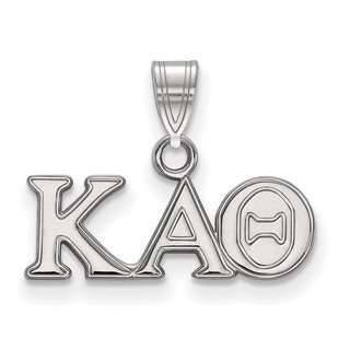 Sterling Silver Rhodium-plated LogoArt Kappa Alpha Theta Sorority Greek Letters Small Pendant