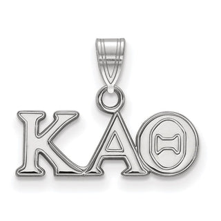 Sterling Silver Rhodium-plated LogoArt Kappa Alpha Theta Sorority Greek Letters Small Pendant