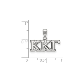 Sterling Silver Rhodium-plated LogoArt Kappa Kappa Gamma Sorority Greek Letters Small Pendant
