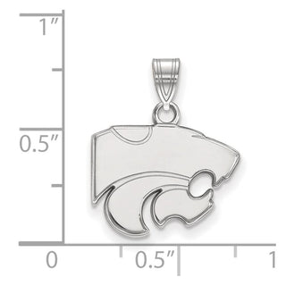 10k White Gold LogoArt Kansas State University Wildcat Small Pendant