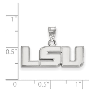 10k White Gold LogoArt Louisiana State University L-S-U Small Pendant 1W002LSU