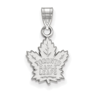 Sterling Silver Rhodium-plated NHL LogoArt Toronto Maple Leafs Small Pendant