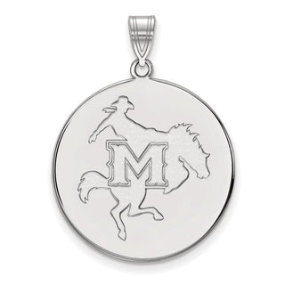 14k White Gold LogoArt McNeese State University Extra Large Disc Pendant