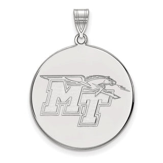10k White Gold LogoArt Middle Tennessee State University M-T Extra Large Disc Pendant