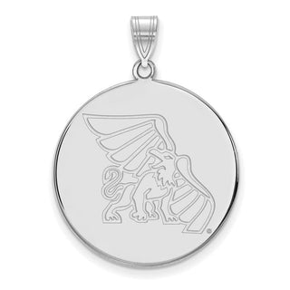 10k White Gold LogoArt Missouri Western State University Griffon Extra Large Disc Pendant
