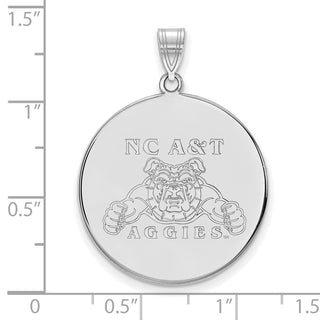 14k White Gold LogoArt North Carolina A and T Aggies Extra Large Disc Pendant