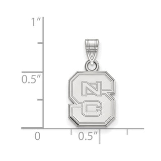 10k White Gold LogoArt North Carolina State University N-C-S Small Pendant