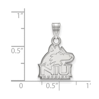 10k White Gold LogoArt Northern Illinois University N-I-U Huskies Small Pendant