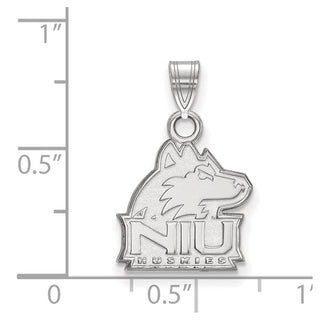 10k White Gold LogoArt Northern Illinois University N-I-U Huskies Small Pendant