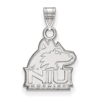10k White Gold LogoArt Northern Illinois University N-I-U Huskies Small Pendant