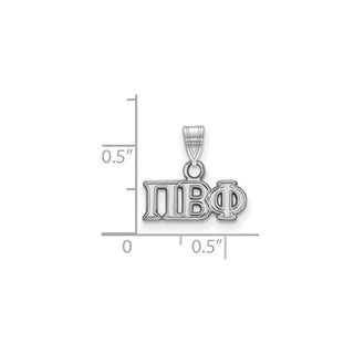 Sterling Silver Rhodium-plated LogoArt Pi Beta Phi Sorority Greek Letters Small Pendant