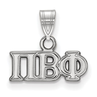 Sterling Silver Rhodium-plated LogoArt Pi Beta Phi Sorority Greek Letters Small Pendant