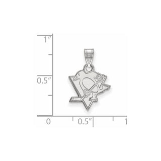 10k White Gold NHL LogoArt Pittsburgh Penguins Small Pendant