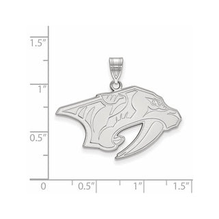 14k White Gold NHL LogoArt Nashville Predators Large Pendant