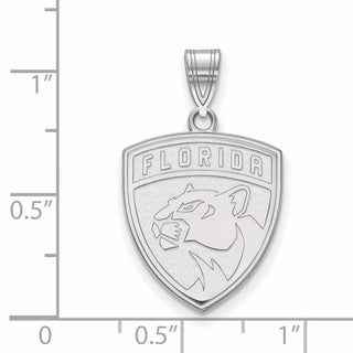 10k White Gold NHL LogoArt Florida Panthers Large Pendant