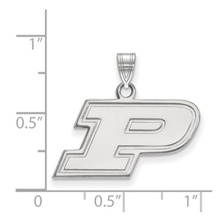 10k White Gold LogoArt Purdue University Letter P Small Pendant
