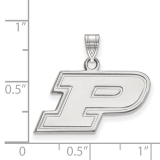 14k White Gold LogoArt Purdue University Letter P Small Pendant