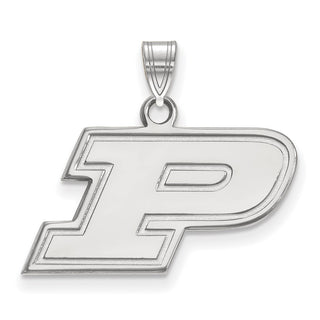 10k White Gold LogoArt Purdue University Letter P Small Pendant