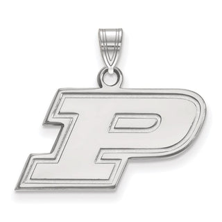 10k White Gold LogoArt Purdue University Letter P Small Pendant