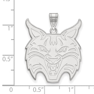 Sterling Silver Rhodium-plated LogoArt Quinnipiac University Bobcat Extra Large Pendant